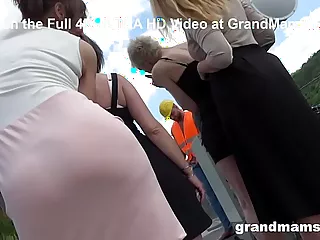 Disgruntled grandmother gets more than she bargained for when she tries to multitask while watching porn.